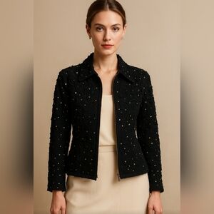 Vintage Great Cavalier True Black Embellished Appliqué Jacket